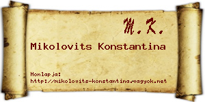 Mikolovits Konstantina névjegykártya
